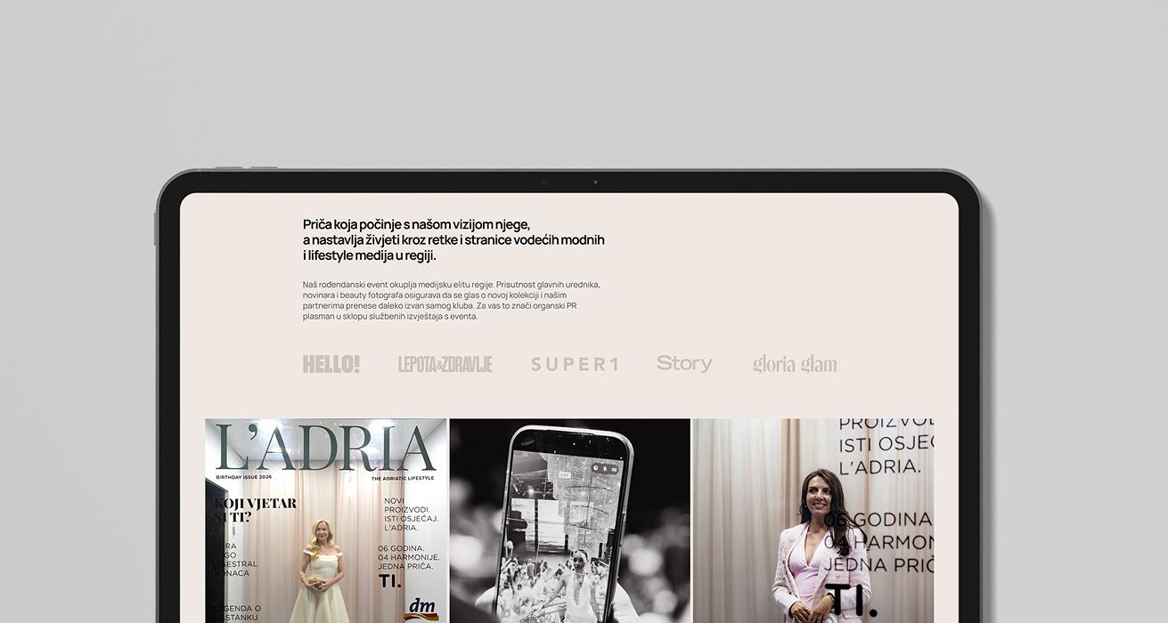 Digitalna zahvala / logo na webu eventa